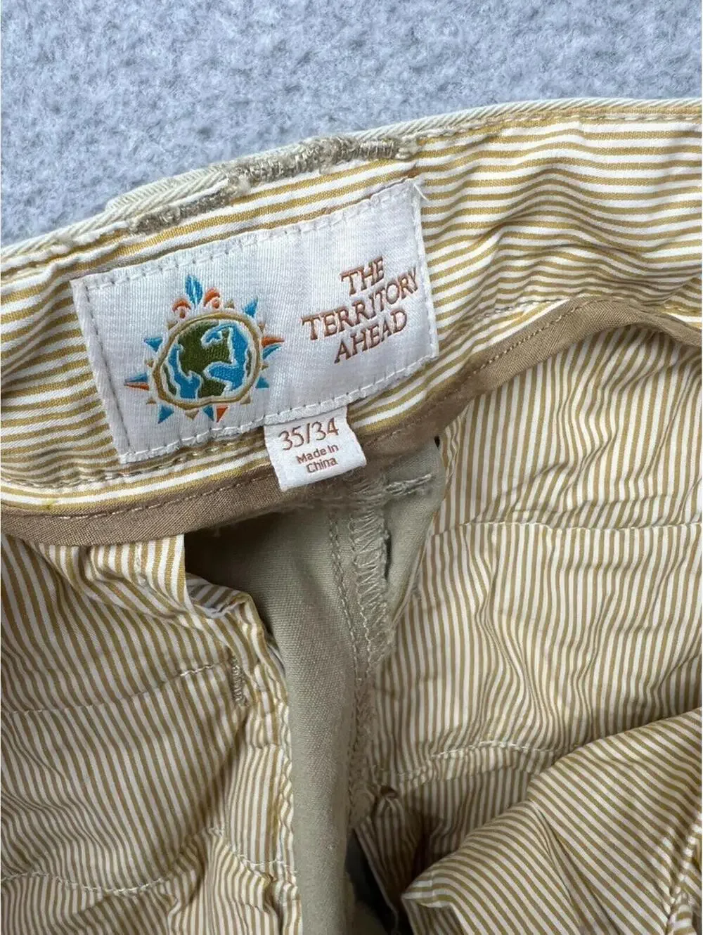 The Territory Ahead Mens Pleated Canvas Chino Pants 35 x 34 Utility Work Relax